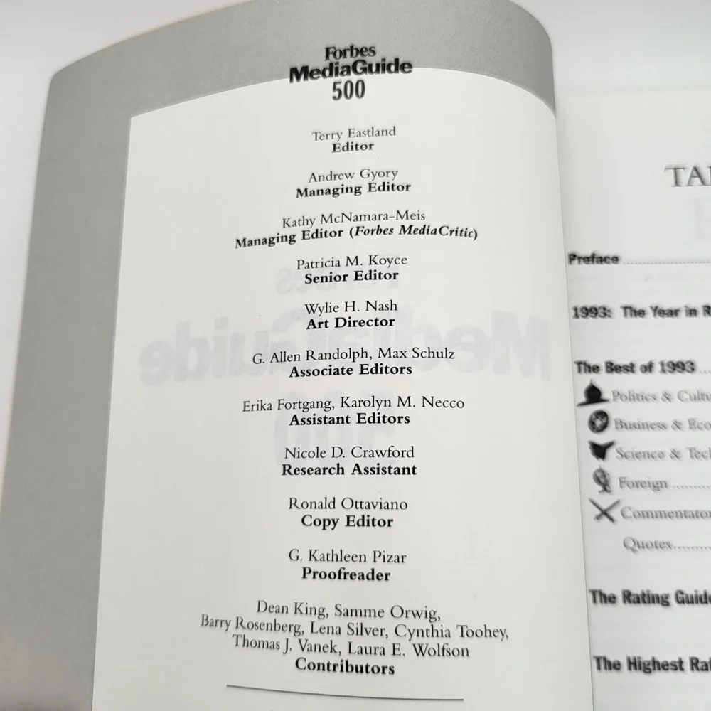 1994 Forbes Mediaguide 500 : A Critical Review of the print media